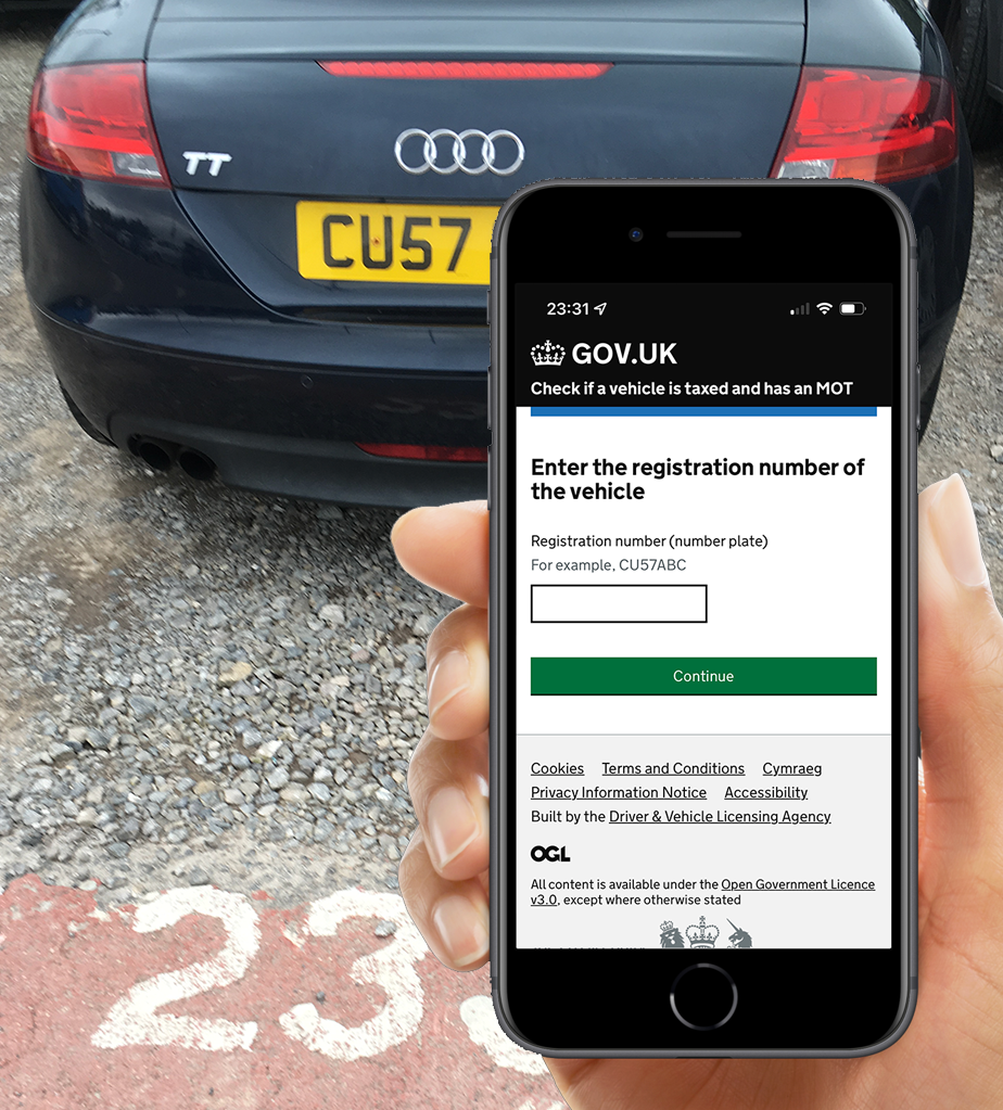 DVLA services use my car reg for the example